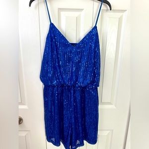 Blue Sequin, Double Crazy Romper, Size L
